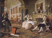 William Hogarth Group painting fashionable marriage Breakfast oil painting artist